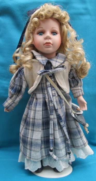 PORCELAIN DISPLAY DOLL WITH STAND