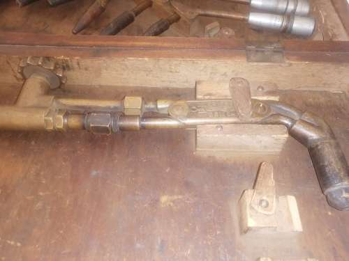 Gas cutting torch set in wooden box - not complete as per photos