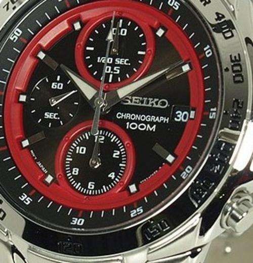 SEIKO GENTS**FERRARI RED INSERTS**SPEED~CHRONO**SPECTACULAR!!