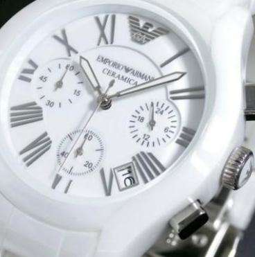 Emporio Armani Ladies**TOP SELLER**AR1404 Ceramica White Chronograph Watch R5999.99
