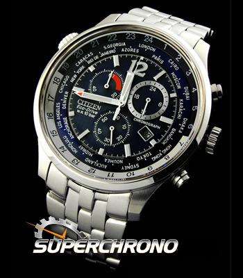 CITIZEN MENS ECO DRIVE DUAL PILOT FLIGHTMASTER AT WORLD TIME SUPERCHRONO 100m RETAIL R6999.99
