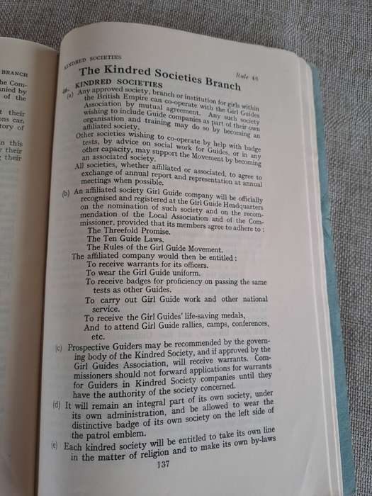 The Girl Guides, Policy Organisation Rules 1939 & 1943