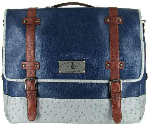 NEW ARRIVAL! CHRISTIAN AUDIGIER ED HARDY MAESTRO BRIEFCASE BLUE