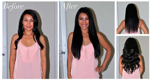 50cm long 100% pure virgin Indian remy hair extensions clip in 10 pc set/full head