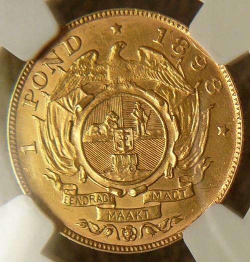 ZAR GOLD KRUGER POND 1898 * NGC AU55 * SUPERB COIN,look at the pics!