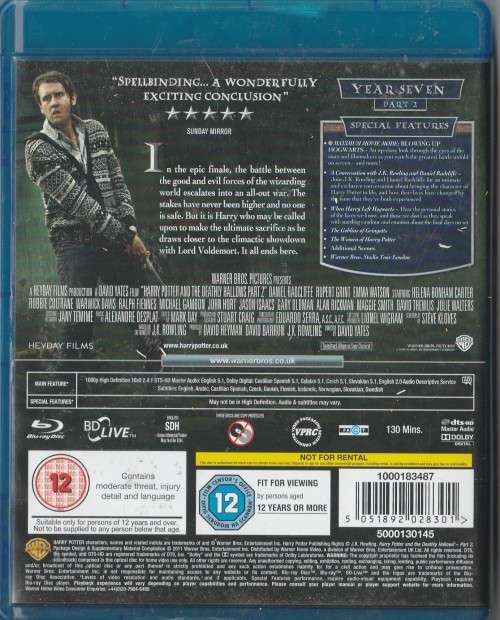 Harry Potter and the Deathly Hallows part 2 (Blu-ray)