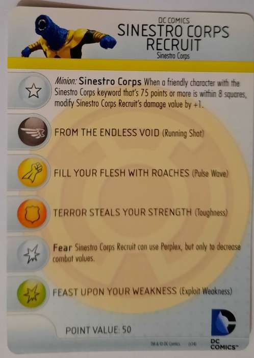 Heroclix War of light #3 Sinestro Corps Recruit