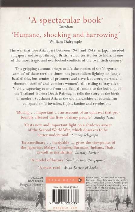 Forgotten Armies: Britain`s Asian Emire & the war with Japan - Christopher Bayly & Tim Harper