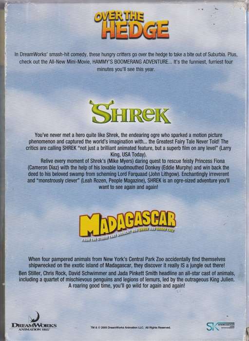 Shrek 3D/ Over the hedge/ Madagascar