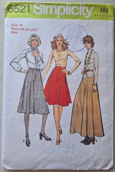 Simplicity #6521 size 10 waist 64cm