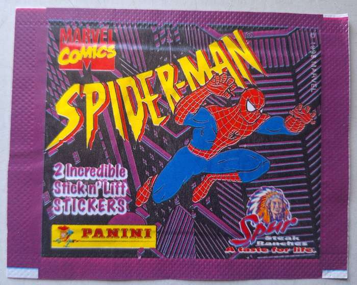 Spider-man Panini Spur sticker pack (2 stickers per pack)