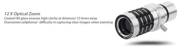 I-kodoo Universal 12 X Optical Zoom Telephoto Lens with Tripod for Phones - lens