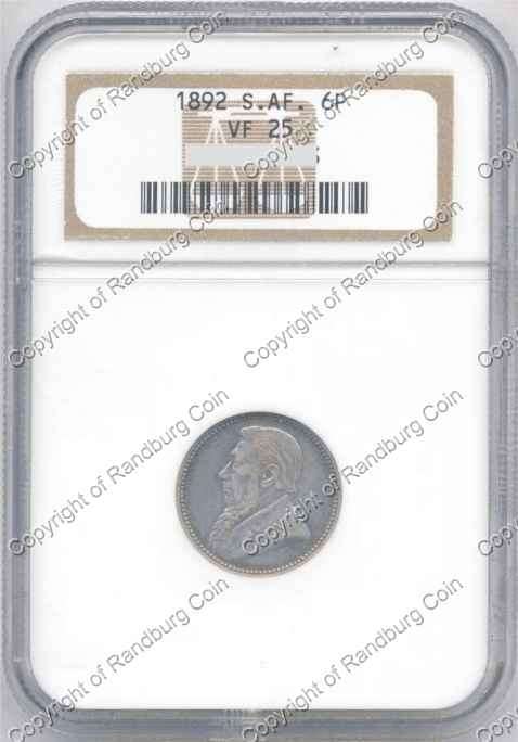 *#* 1892 SIXPENCE NGC SLABBED VF 25 *#*