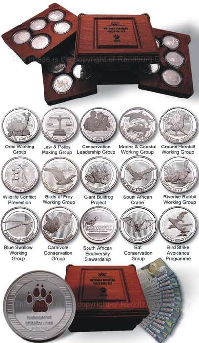 *#* 2006 NATURAL HERITAGE EWT PRESTIGE SET 15 STERLING SILVER MEDALLIONS SA MINT  *#*