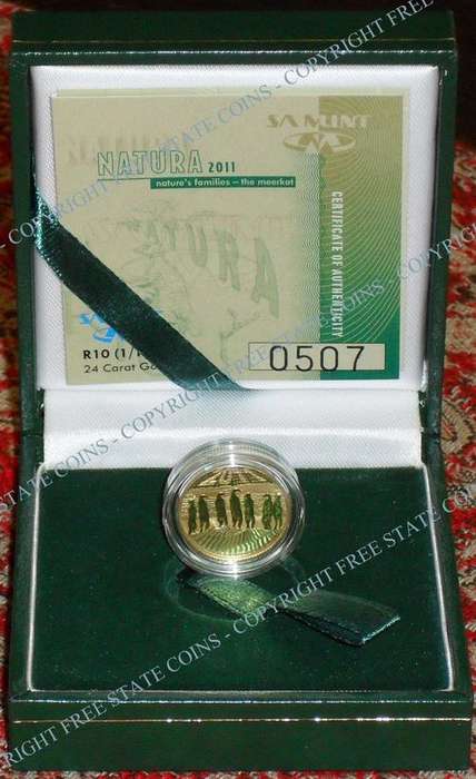 2011 Natura Meerkat 1/10oz gold coin