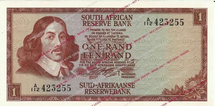 1966 South Africa G. Rissik Second Issue R1 Banknote (UNC) *50% Off!*
