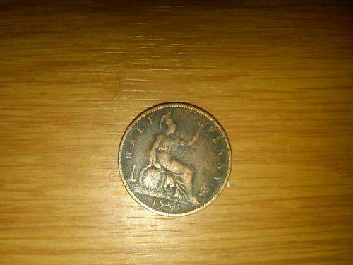 A 1880 VICTORIA D;G HALF PENNY( go in to see image)