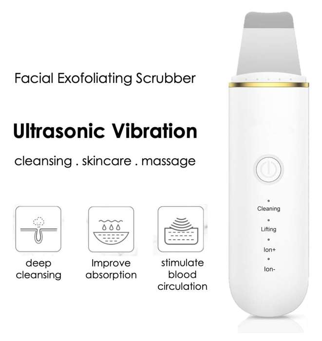 Ultrasonic Facial Scrubber Spatula for Deep Cleansing