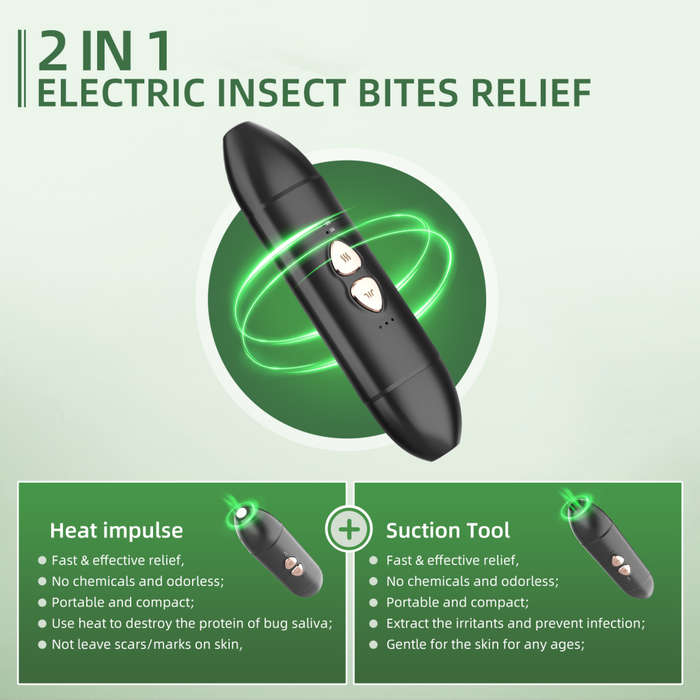 Insect Sting & Bite Relief Device (2-in-1 Suction and Heat)