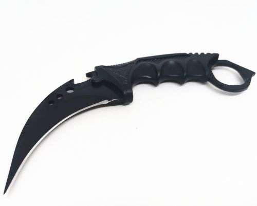 2x Karambit Knife Combat Tiger Claw Tactical Knife - Iridescent + Blitz