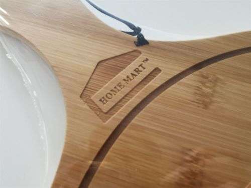 6 x Home Mart - 35/32cm Bamboo Pizza Plate Pizza Board Serving Plate