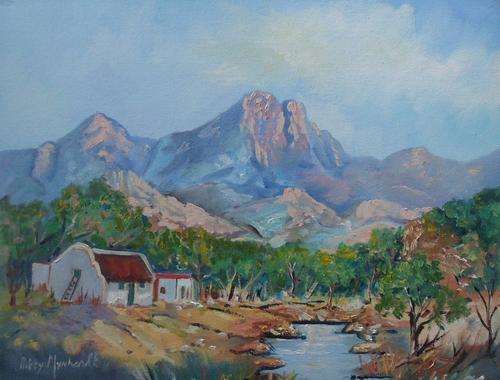 Crazy Special...Bids start with R1.00...!!! Oil Painting by Patty Mynhardt "Mountain Scenery"