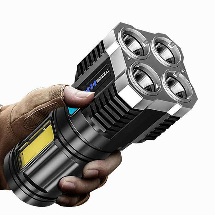 Convenient And Practical Ultra-Bright Led Light Usb Rechargeable Flashlight 4-Core