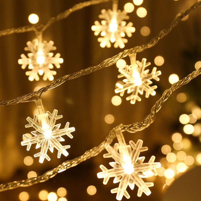 Convenient And Beautiful 5M Snowflake Light String Extended Warm White