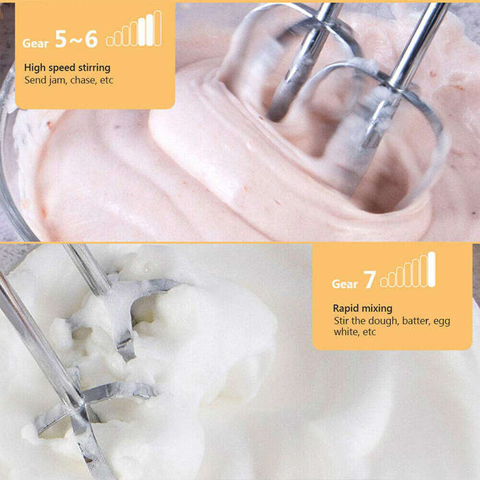 Convenient And Practical Hand Mixer 7-Speed Household Bread Dough Kneading Mixer Food Mixer With Bow