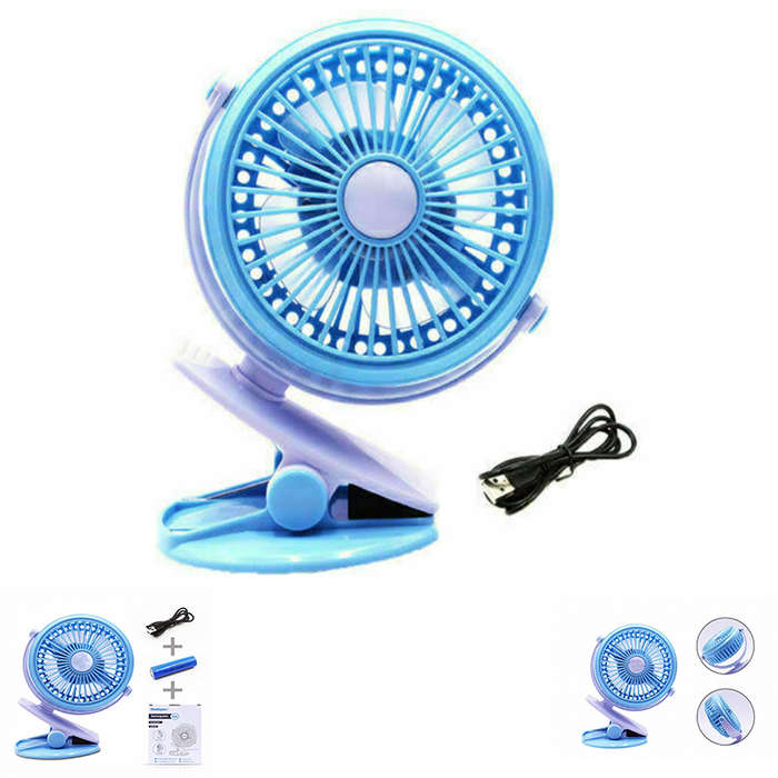 Convenient And Practical Rechargeable Usb Clip-On Mini Desktop Fan Portable Travel Fan Stroller Car