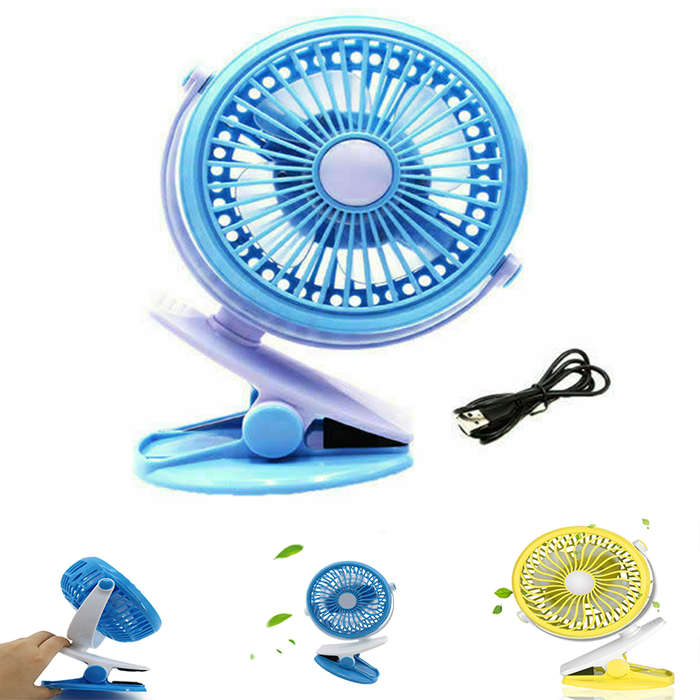Convenient And Practical Rechargeable Usb Clip-On Mini Desktop Fan Portable Travel Fan Stroller Car