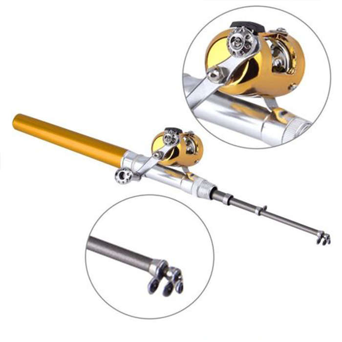 Mini Portable Fishing Rod Pocket Telescopic Fishing Rod Aluminum Alloy Fishing Rod Reel