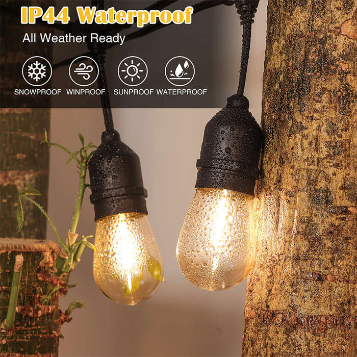 Exquisite 10M Waterproof LED Bulb String Lights Outdoor Street Garden Holiday String Lights