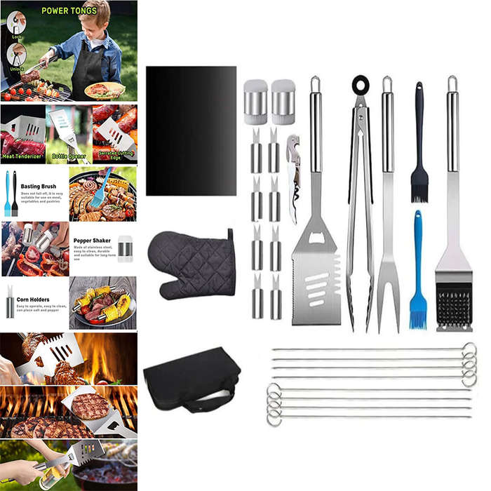 Quality Stainless Steel Grill Tool Set Accessories 25 Pieces