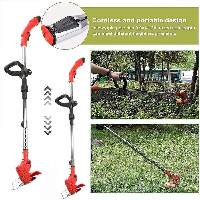 2-In-1 Height Adjustable Electric Lawn Mower Cordless Lawn Trimmer