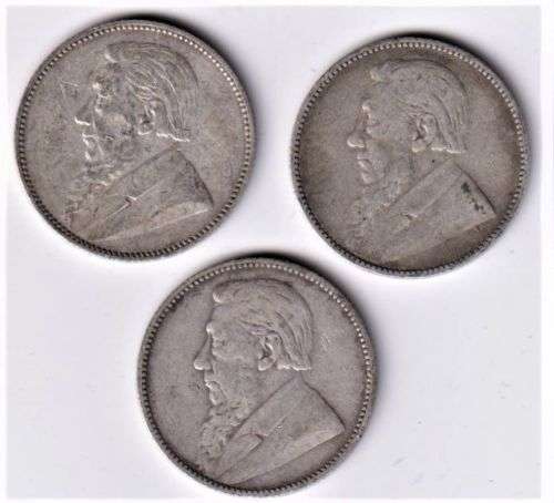 ZAR SHILLING COLLECTION - 3 COINS - 1892,1894,1896