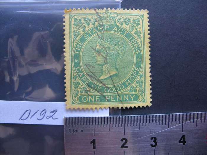 THE STAMP ACT 1864 - CAPE OF GOOD HOPE QV ONE PENNY.