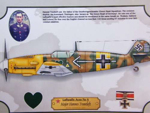 German Luftwaffe Aces no.4 Major Hannes Trautloft picture of his plane - slightly torn at bottom