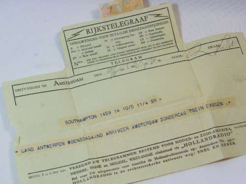 1932 Rijkstelegraaf from Southampton to Amsterdam with Radio Holland label