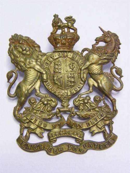 Boer War Period Engineer Volunteer Helmet Plate Badge - RARE - as per photo