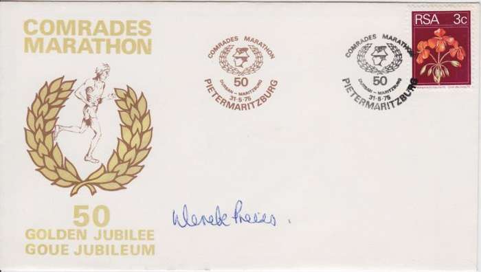 1975 RSA Comrades Marathon FDC - Signed by Derek Preiss - as per photo