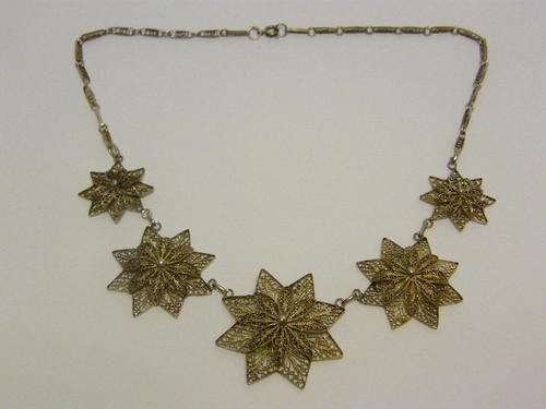 Vintage Silver Filagree Necklace ( Palestine ) 25.7 g - as per photo