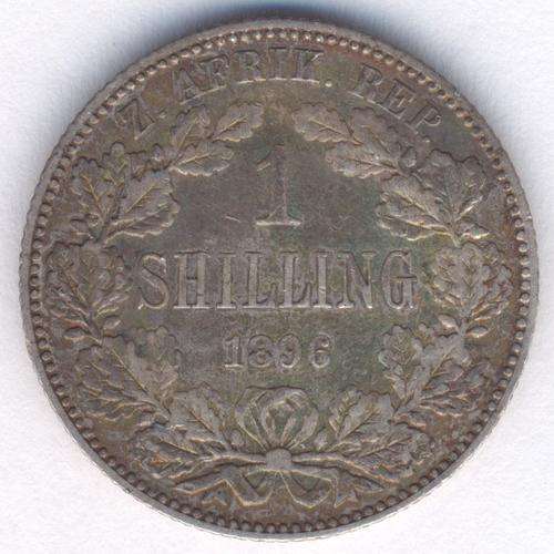 1896 ZAR kruger shilling - nice toning and scraper marks - as per photo