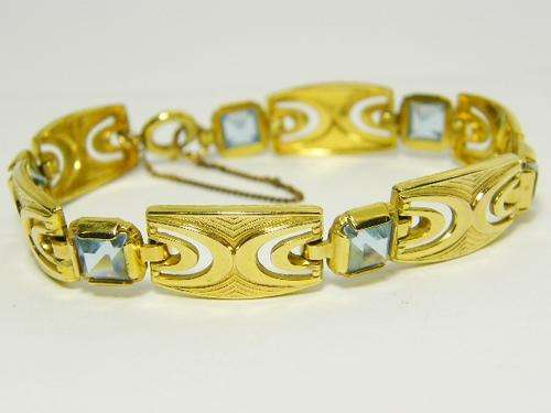14kt Rolled gold K&L bracelet with safety chain - as per photo