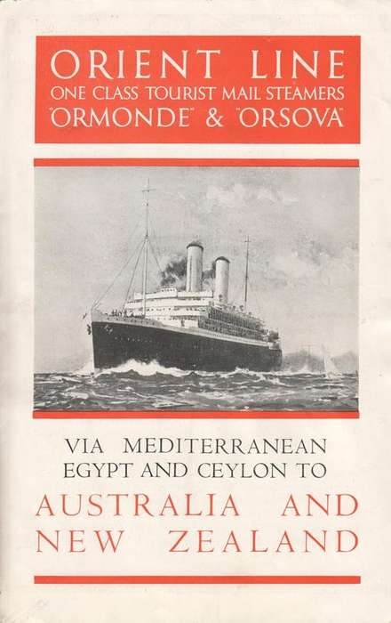 Orient Line one class tourist mail steamers 'Ormonde' & ' Orsova' brochure - @ Crazy R1 start