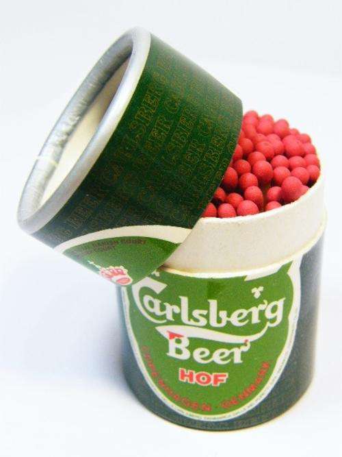 Carlsberg Beer matchbox in the shape of beer can - vintage - as per photo