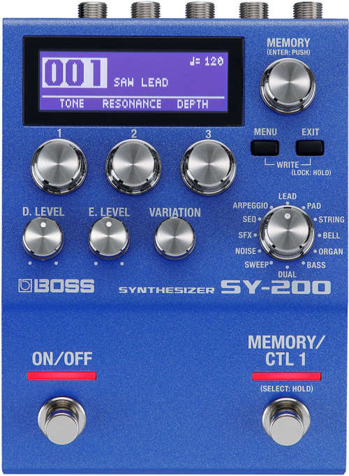 BOSS SY-200 POLYPHONIC GUITAR SYNTHESIZER WITH LCD DISPLAY, 128 MEMORIES, 200 SERIES PEDAL