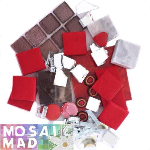 Mixed Media Tile Pack- Red/ Charcoal