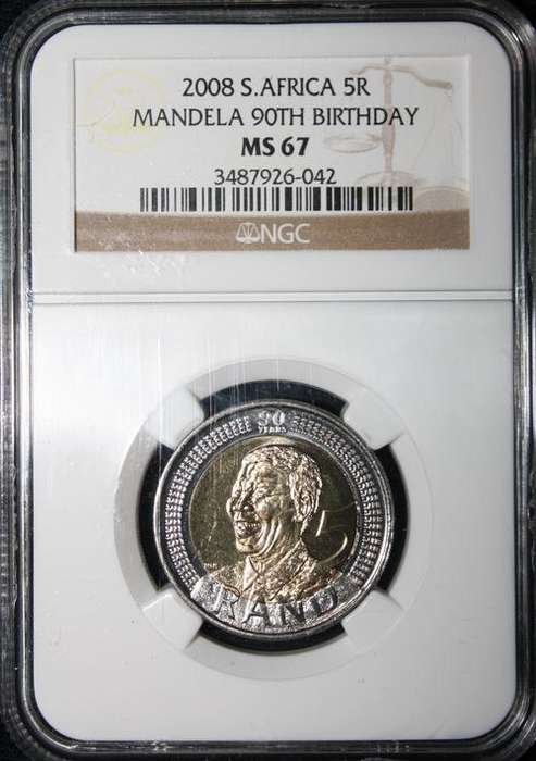 2008 Mandela 90th Birthday R5 - NGC Graded - MS67 - R1 START
