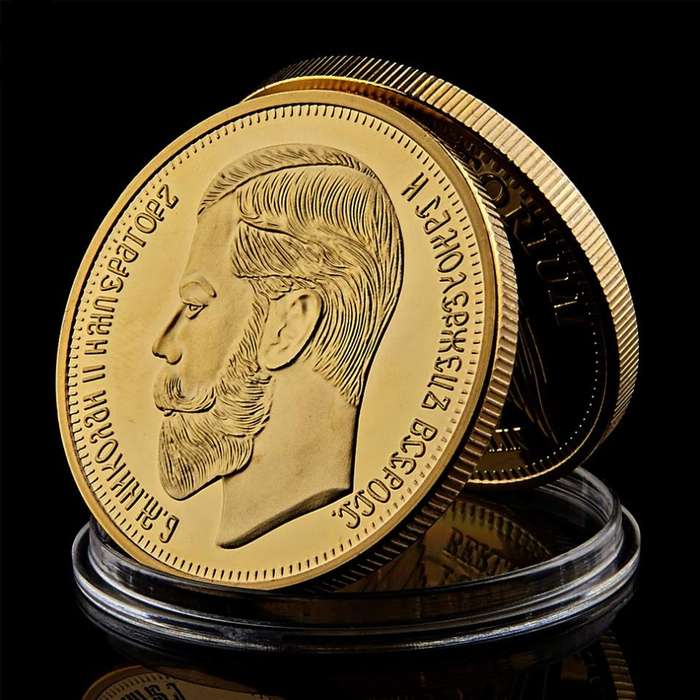 1901 Tsar Nicholas II Romanov 1oz gold clad coin + free medallion/coin